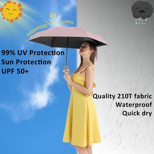 Detalle 2 de BAODINI Small UV Protection Travel Umbrella – compact 42 inch auto open/close, windproof UPF 50+