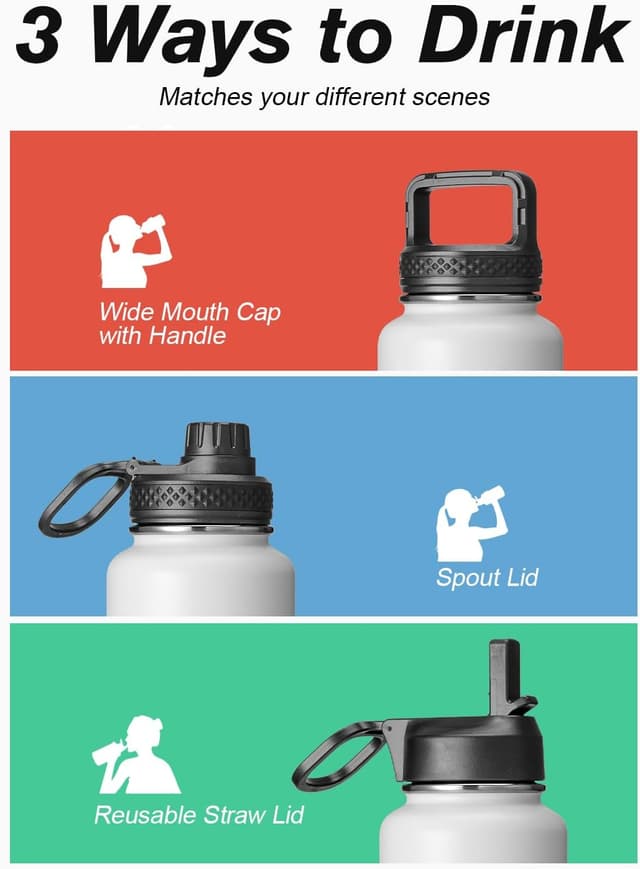 Thumbnail 4 de Coolflask 24 oz insulated water bottle with straw