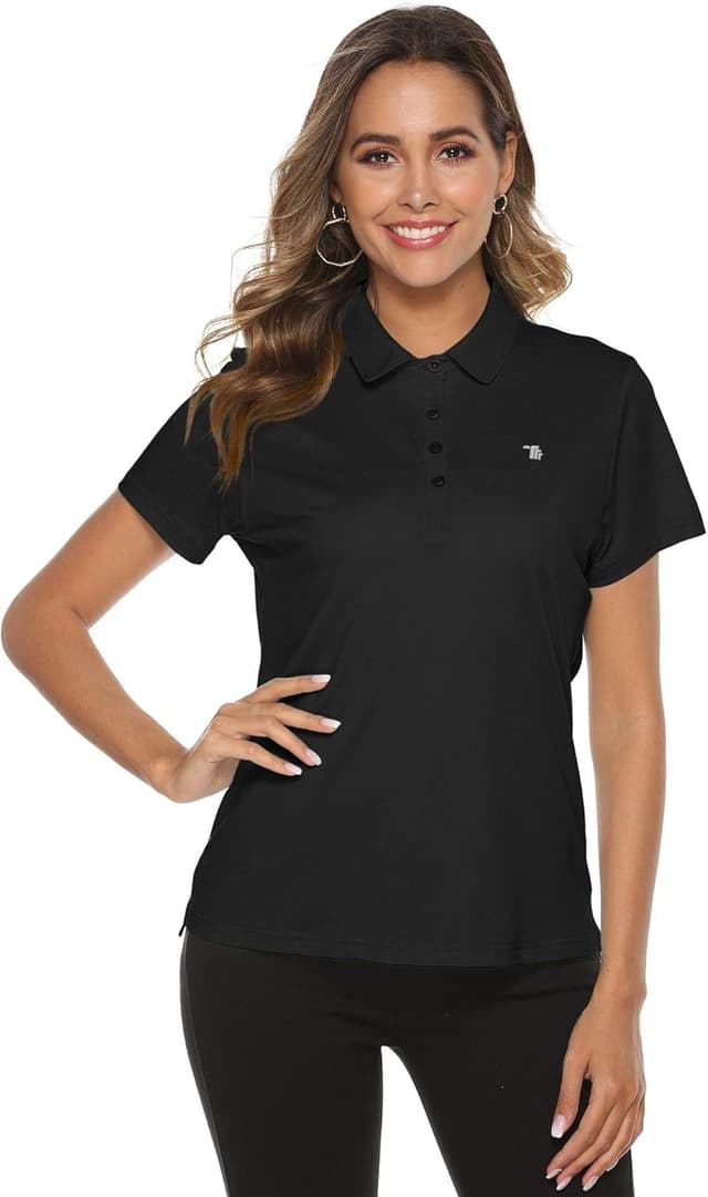 Detalle 2 de YSENTO Damen Golf-Poloshirt Kurzarm – schnell trocknend, atmungsaktiv und mit 4-Wege-Stretch