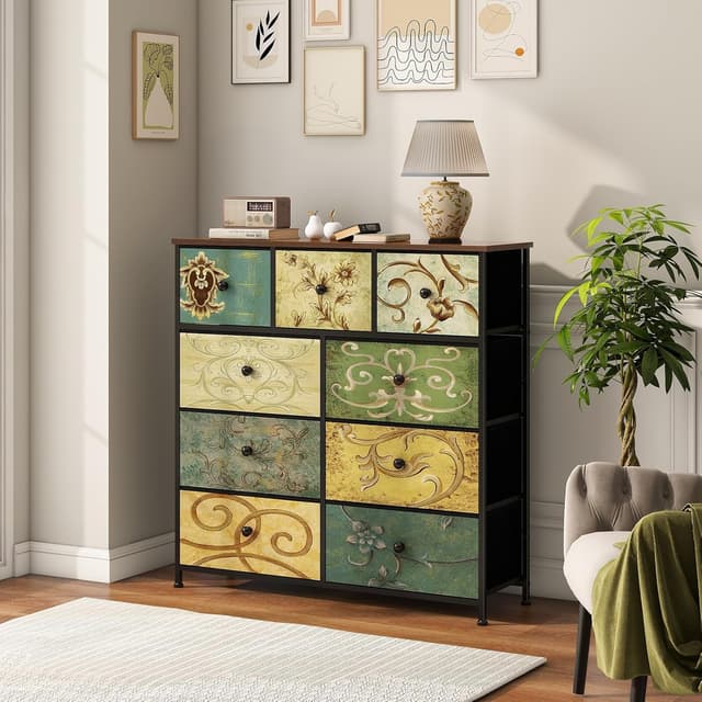 Thumbnail 5 de LYNCOHOME 9-Drawer Fabric Chest 100cm