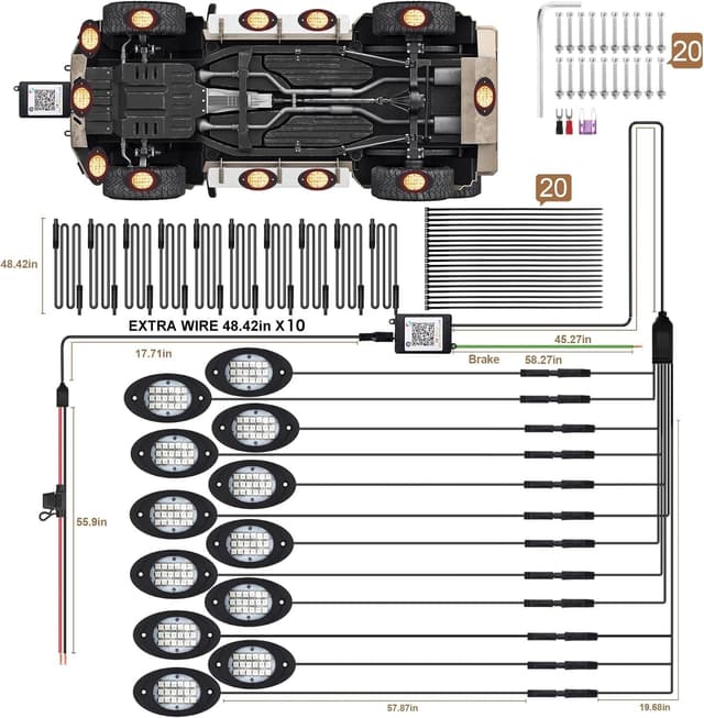 Thumbnail 6 de RGB Rock Lights 12 Pods Underglow