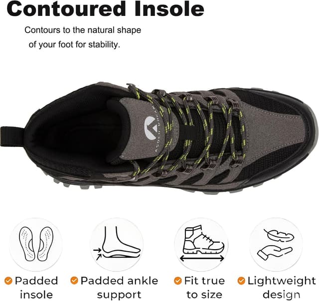 Detalle de HODTOB Wanderschuhe – wasserdichte Outdoor-Trekkingschuhe mit rutschfester Gummisohle