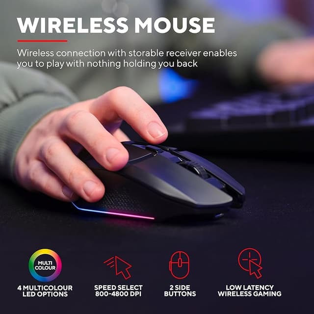 Detalle de Trust GXT 1794 Teclado gaming TKL 80 h autonomía