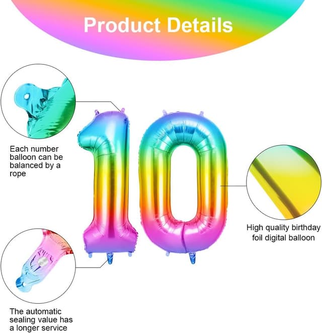 Thumbnail 2 de OFFCUP Zahl Ballon Jelly 10 40 Zoll