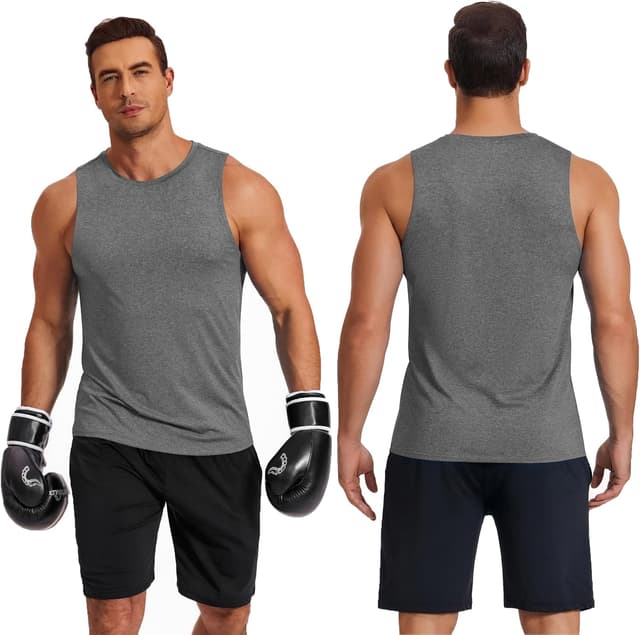 Detalle de COOFANDY Men’s Dry Fit Workout Tank Top (UPF 50+), Sleeveless Gym & Running Muscle Shirt