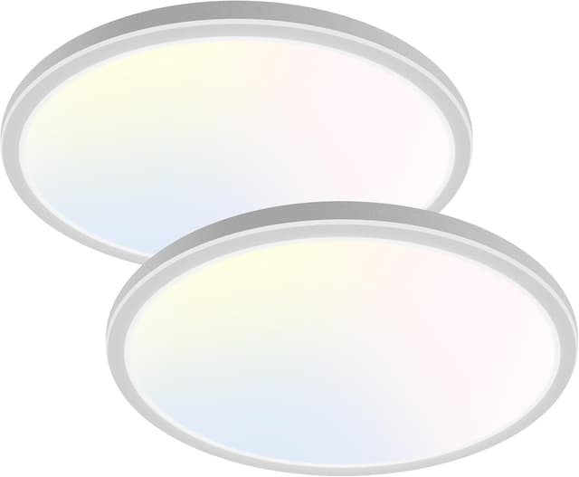 Detalle de slochi LED-Deckenleuchte IP44 (2er-Set) 39 cm, 36 W, 4.200 lm – 3 Farbtemperaturen (3000/4000/6500 K)