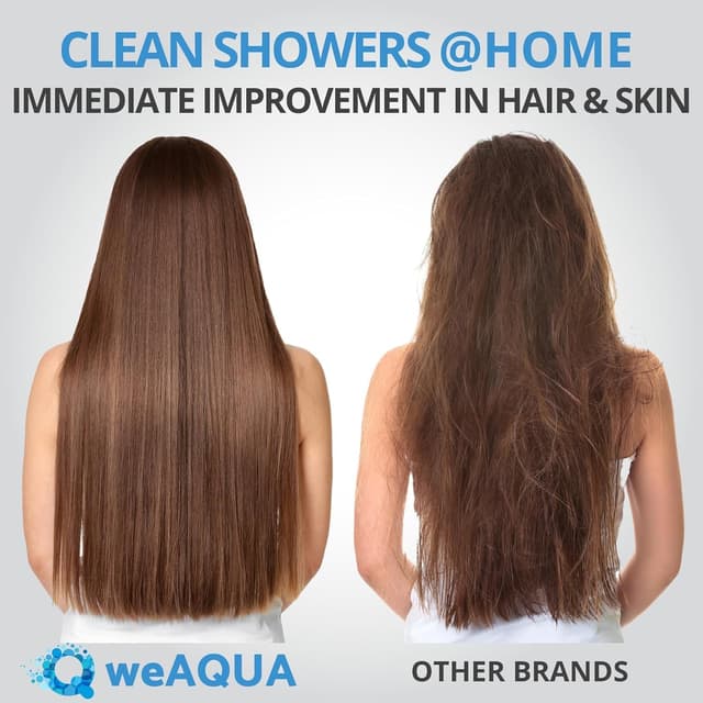 Detalle 2 de weAQUA Family 2 Pack Shower Filter for UK Hard Water (99% chlorine & fluoride removal) – cartridge shower filter for electric showers