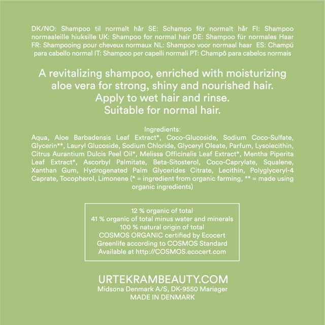 Thumbnail 6 de Urtekram Gommage à l’aloe vera – Shampooing bio pour cheveux normaux, 250 ml