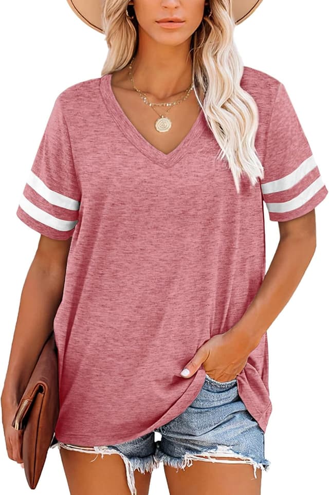 Detalle de MOLERANI t-shirt femme col V rayé léger