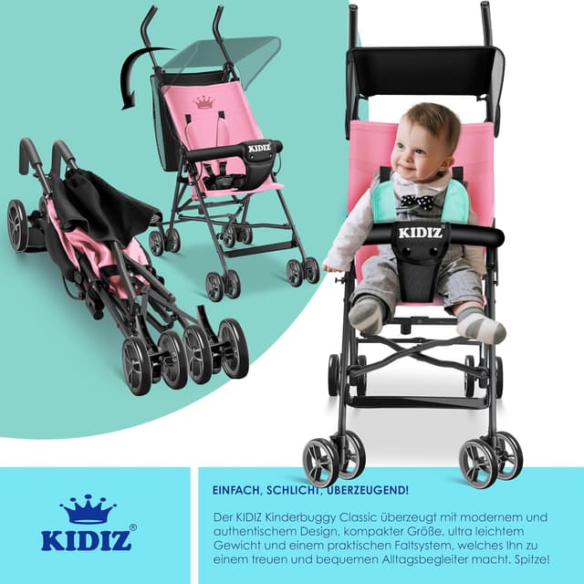 Thumbnail 2 de KIDIZ CITY Buggy kompakter Kinderwagen Rosa