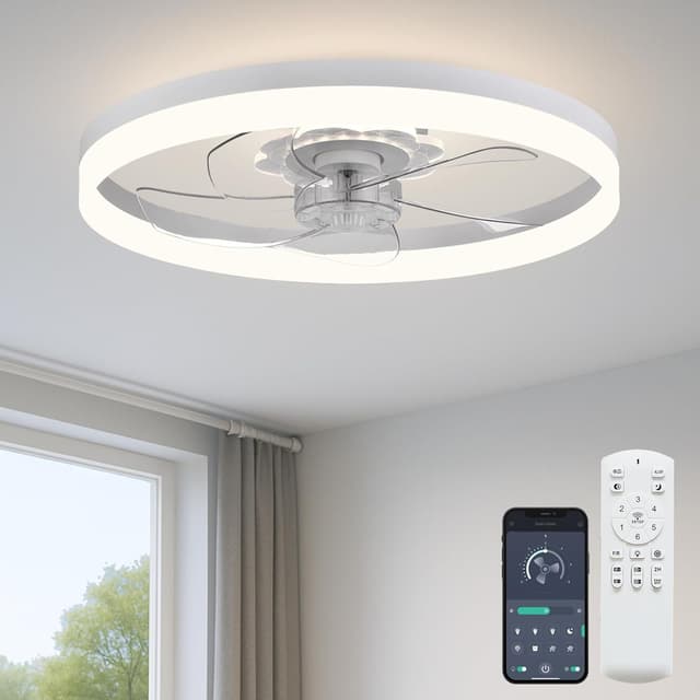 Detalle de Fszdorj 20" Ceiling Fan with LED light ๐ก๐