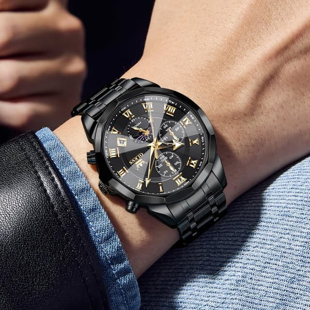 Detalle 2 de OLEVS Männer Uhr Quarz Luxus Chronograph 3 ATM