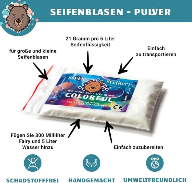 Detalle de Riesenseifenblasen Set für Kinder 10 Liter