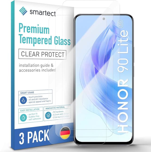 Detalle de smartect Cristal Templado 3 Piezas para Honor 90 Lite