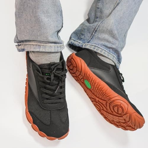 Detalle de SAGUARO zapatillas barefoot ligeras para mujer con puntera ancha y suela de caída cero (Negro, talla 41)