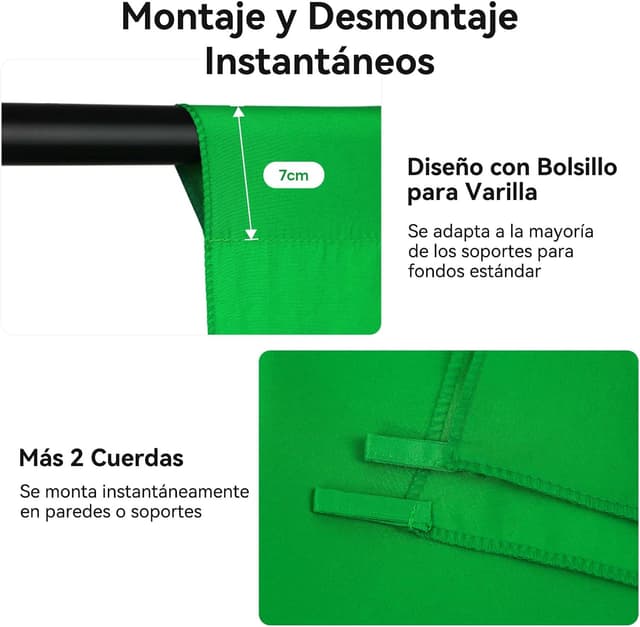 Thumbnail 4 de Heysily Fondo 2 x 3 m para croma verde