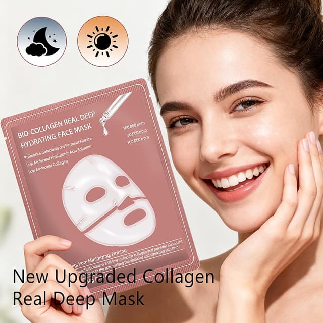 Thumbnail 6 de Lawqiny 8 Pezzi Bio-Collagen Real Deep Mask – Maschera viso bio-colagene overnight