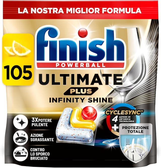 Detalle de Finish Ultimate PLUS Infinity Shine Lavastoviglie