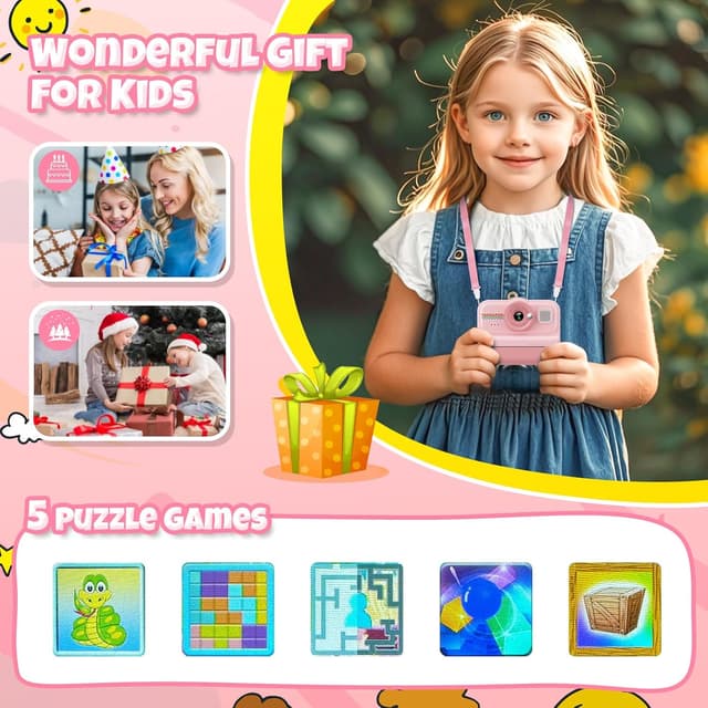 Detalle 2 de HiMont Kinderkamera Sofortbild 1080P mit 32 GB