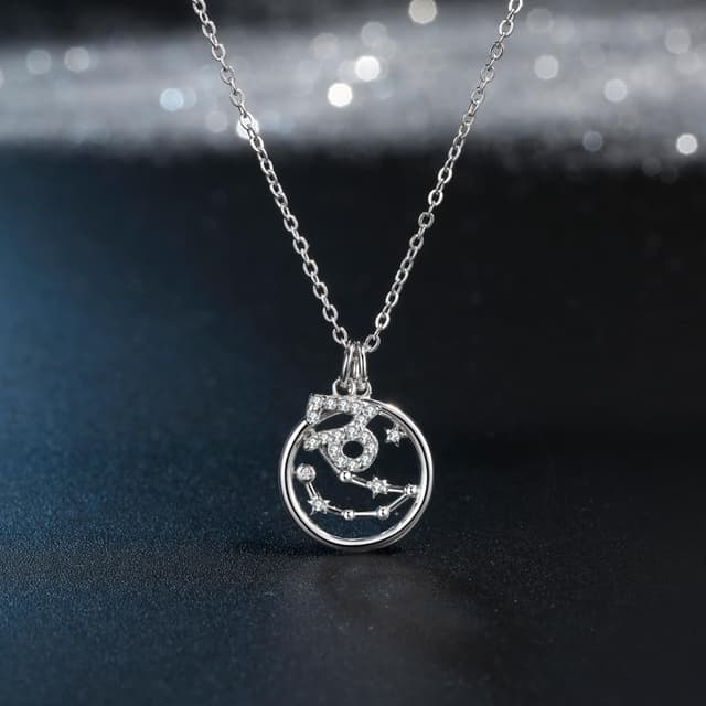 Detalle de Qings Capricorn zodiac necklace in 925 silver