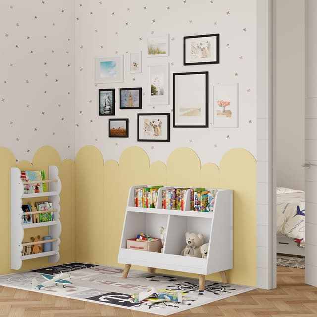 Detalle de WOLTU Cadre photo en bois 13x18 cm avec passe-partout – noir, à suspendre ou poser