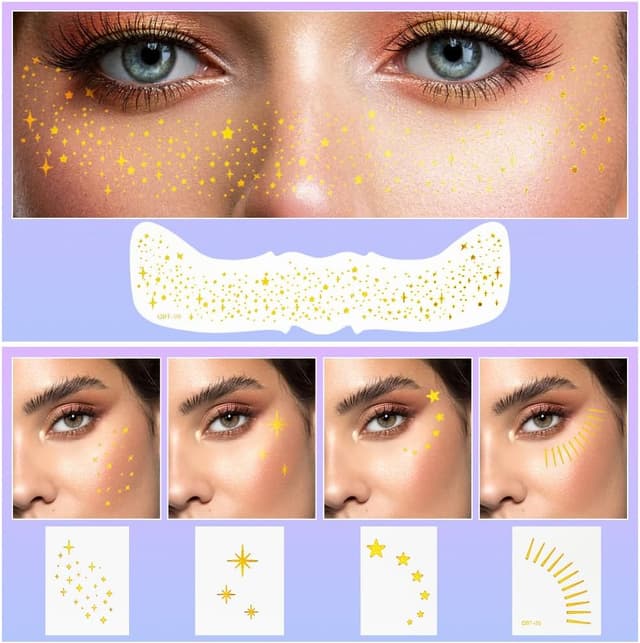 Thumbnail 2 de AOOWU 20PCS Lentiggini Glitter tatuaggi facciali 20 pz