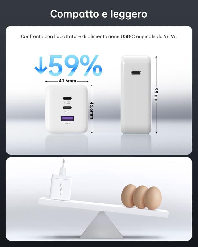 Thumbnail 4 de NOVOO 100W Caricatore USB‑C 3 porte