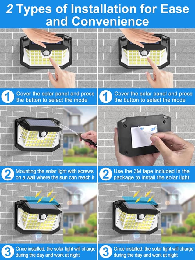 Thumbnail 6 de LANSOW 188 LED Solar Security Lights