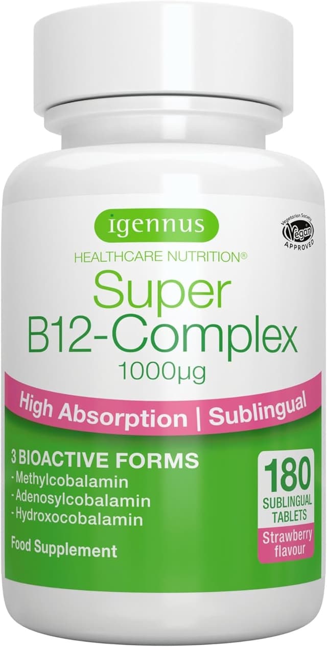 Detalle de Igennus Complexe de vitamine B12 sublinguale (méthylcobalamine, adénosylcobalamine, hydroxocobalamine) 1000 mcg – 180 doses