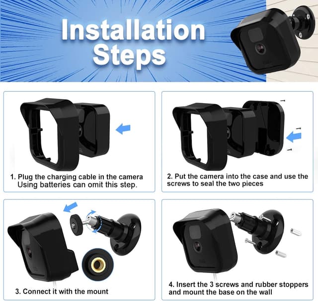 Thumbnail 6 de Blink Outdoor Camera Wall Mount Bracket (2 Pack) with Weatherproof Protective Cover Case and 360° Adjustable Mount