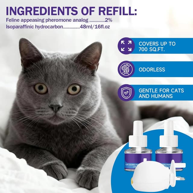 Detalle de Banydoll 6 Cat Calming Diffuser Refills – cat pheromone refills for relaxation (6-month supply)
