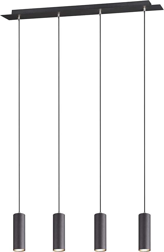 Detalle de Trio Lighting Marley, Lámpara colgante 4 luces GU10, Negro 🖤