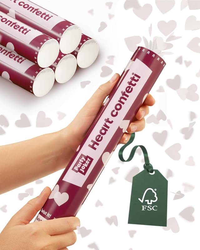 Imagen de Partyjoker 5 Canons à Confettis Cœurs Blancs 5–8 m en OfertitasTOP