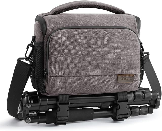 Detalle de S-ZONE DSLR/SLR borsa fotografica in tela impermeabile con tracolla e supporto per treppiede