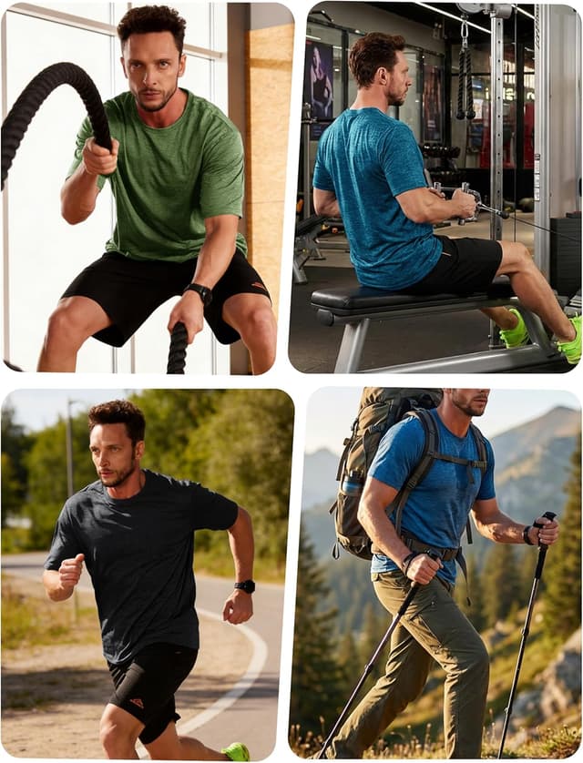 Thumbnail 6 de MAGCOMSEN Men’s Running T-Shirts Short Sleeve Quick Dry Gym Workout Tops