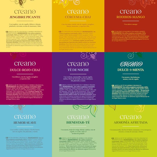 Thumbnail 4 de Creano Set de Té de Hierbas Orgánicas 🌿 - 9 Variedades