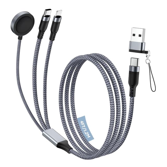 Detalle de MoKo 3-in-2 USB-C Kabel, 1,2 m grau