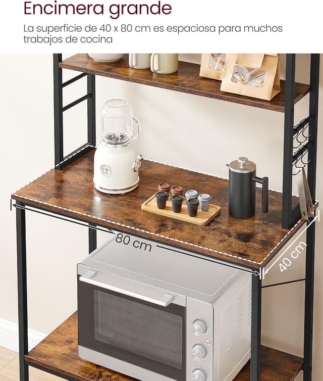 Thumbnail 5 de VASAGLE Estantería de Cocina 40x80x167 cm