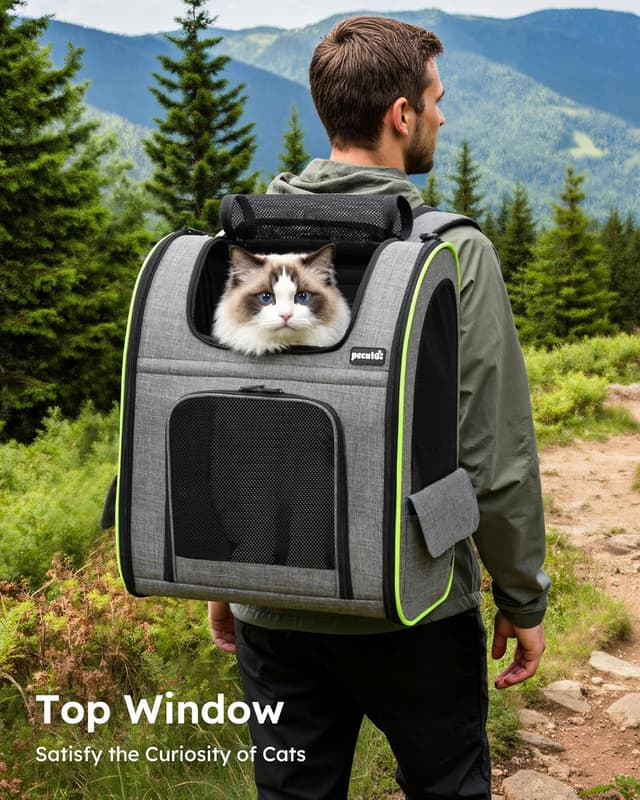 Detalle 2 de pecute Cat Carrier Dog Backpack Expandable 68cm