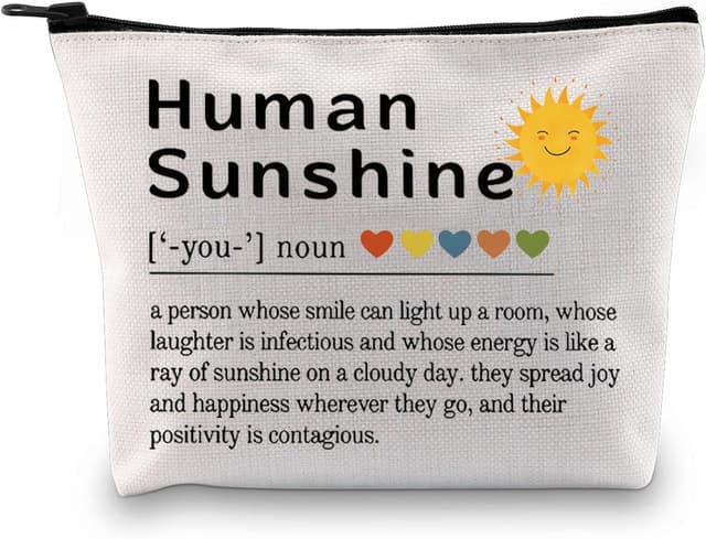 Detalle de Human Sunshine Definition Makeup Bag – Inspirational canvas toiletry organiser for everyday cosmetics