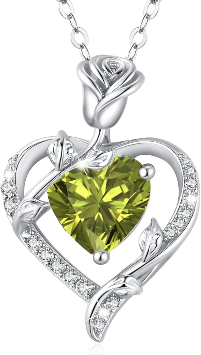 Detalle de Collier cœur en argent 925 MISUMOR avec zircon cubique 5A