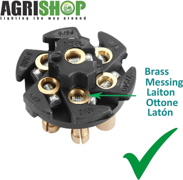 Detalle de AGRISHOP 12V Metal 7-Pin Trailer Plug (Male, Waterproof Aluminium, 7-pin towing)