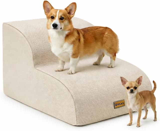Thumbnail 6 de Gimars Upgraded 55CM Long Wide Steps 2-Step Dog Stairs (30CM High Ramp, Linen Cover) — up to 30KG