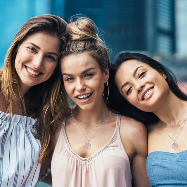 Detalle de Collier arbre de vie en argent sterling 925 J.WUEN pour femme (45 + 5 cm) avec coffret cadeau