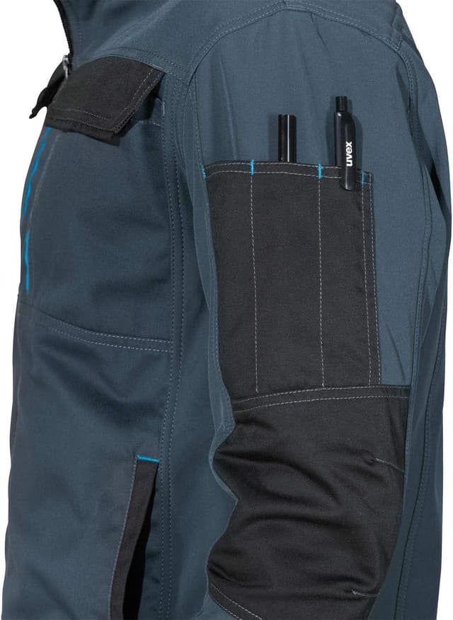 Detalle 2 de Uvex Tune-up Softshell-Arbeitsjacke für Herren – atmungsaktiv & wasserabweisend