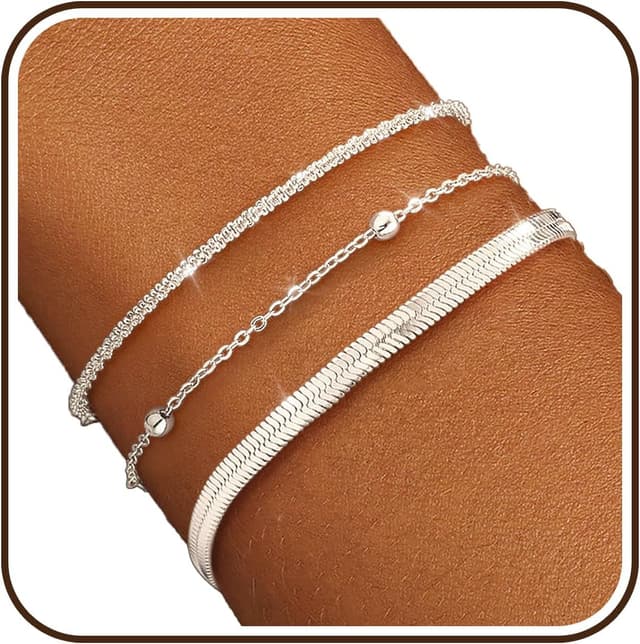 Detalle de Ensemble de 3 bracelets ZOERAY plaqué or 18 carats et argent, serpent twist, empilables et réglables