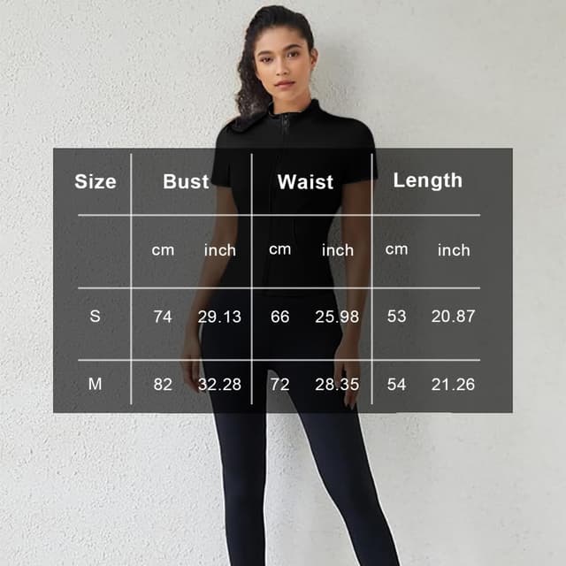 Detalle 2 de flintronic Giacca sportiva donna con zip, top corto per fitness, yoga e running