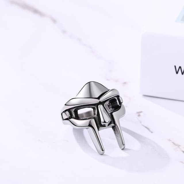 Detalle de Cupimatch Signet Doom Mask Ring Gothic