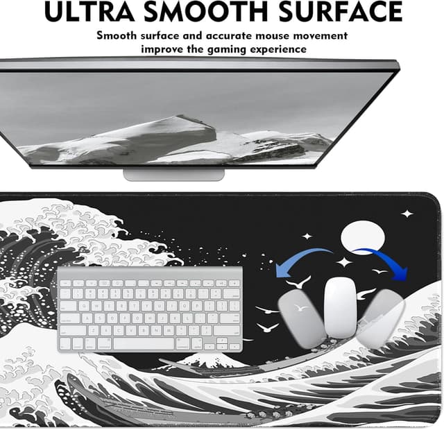 Detalle de Giecy Tapis de souris gaming XXL 800 x 300 mm avec base antidérapante