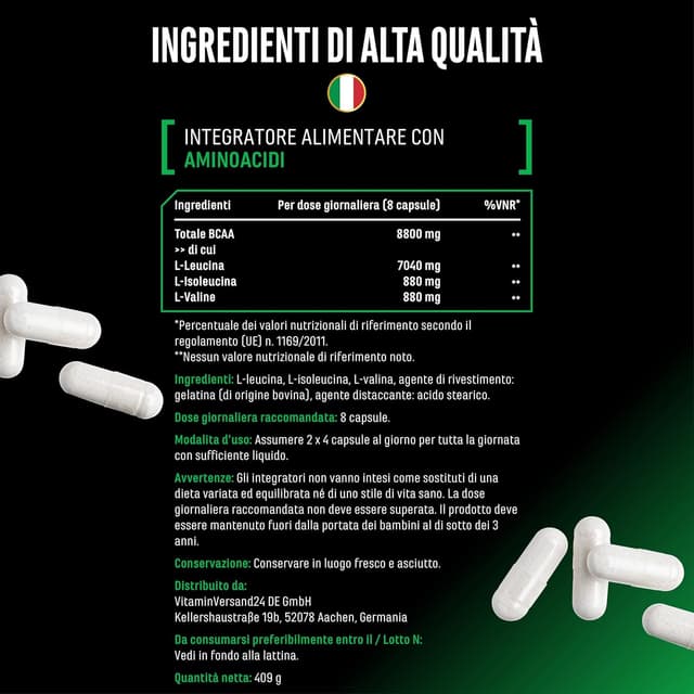 Detalle 1 de German Elite BCAA Ultra Caps 320 capsule
